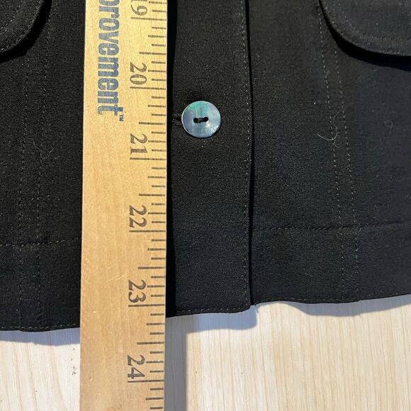 Chicos Small Black Sleevless Button Thick Vest Blouse Grunge Gothic Boho - Picture 7 of 9